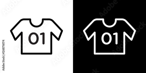 Soccer jersey icons vectors set in stroke line style.