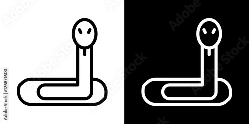 Snake icons vectors set in stroke line style.