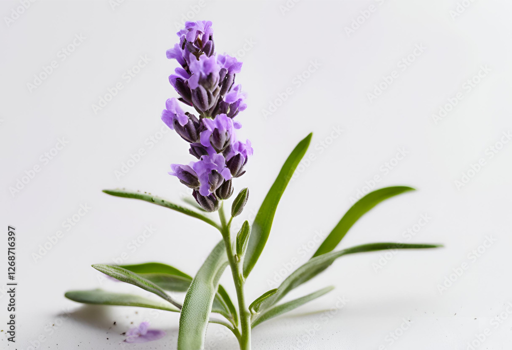 Fototapeta premium fresh lavender flowers on white background 