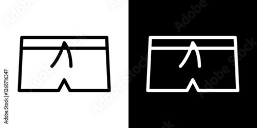 Swim shorts icons vectors set in stroke line style.