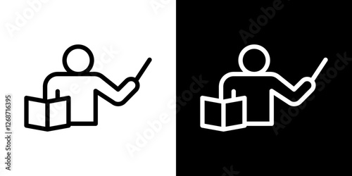 Teaching icons vectors set in stroke line style.