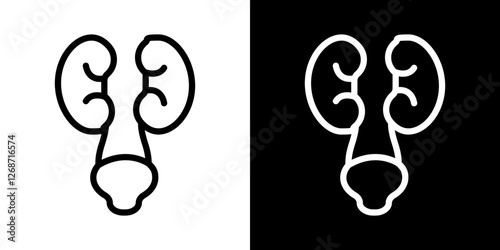 Urology icons vectors set in stroke line style.