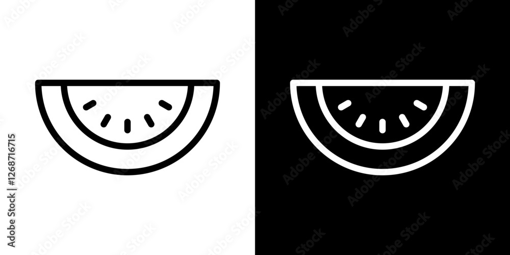 Watermelon icons vectors set in stroke line style. Watermelon icons vectors set in stroke line style.