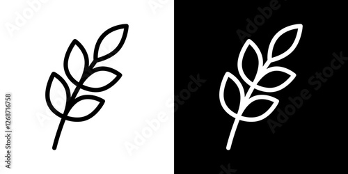 Wheat grain icons vectors set in stroke line style.