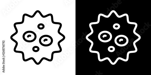 White blood cell icons vectors set in stroke line style.