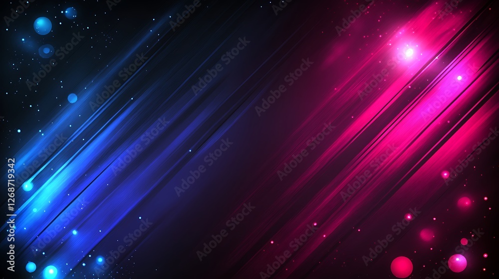 Fototapeta premium Abstract Neon Lights: A Dynamic Pink and Blue Composition