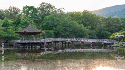 Ukimido Pavilion in Nara park early in the morning