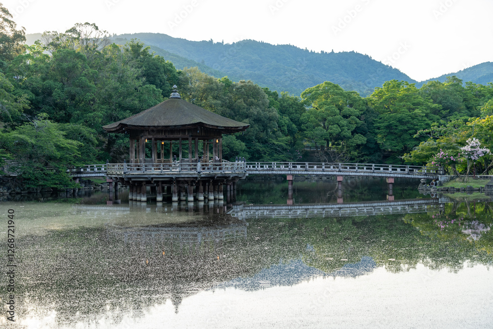 Ukimido Pavilion in Nara park early in the morning