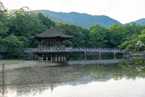 Ukimido Pavilion in Nara park early in the morning