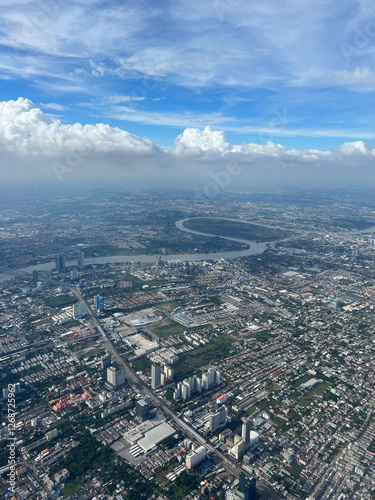 Obraz na płótnie Take off from Don Mueang International Airport in Bangkok w salonie