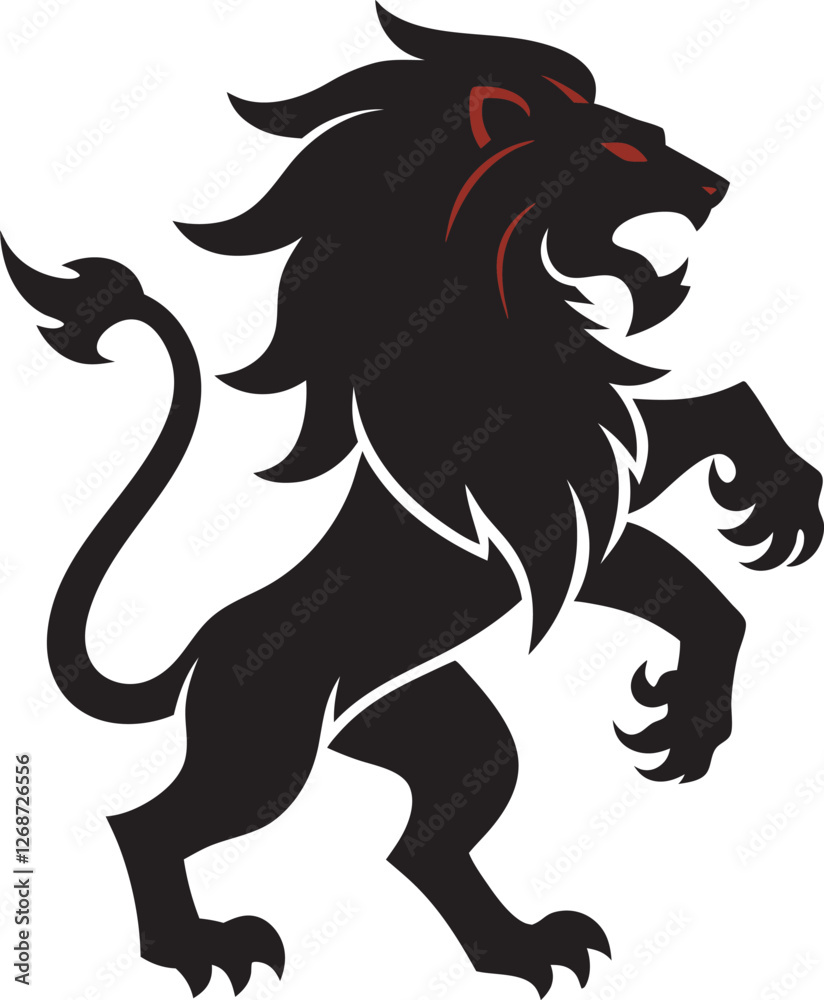 Fototapeta premium Classic Lion Logo Design Fighting Lion Silhouette for Branding Art & Illustration