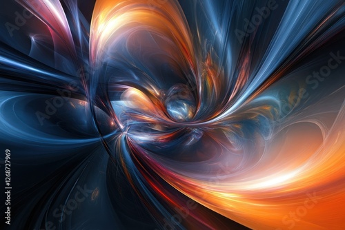 An abstract composition with swirling colors and shapes that evoke the sensation of seeing beyond reality