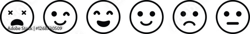Emotion icon set.Rating happy neutral sad emoji emotion icon customer satisfaction smiley good bad medium reaction.