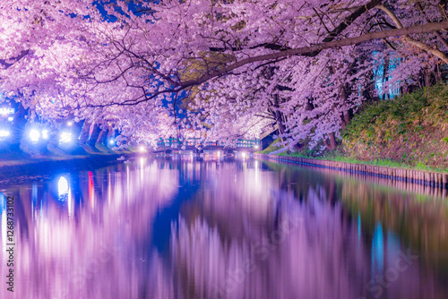 弘前の美しい夜桜