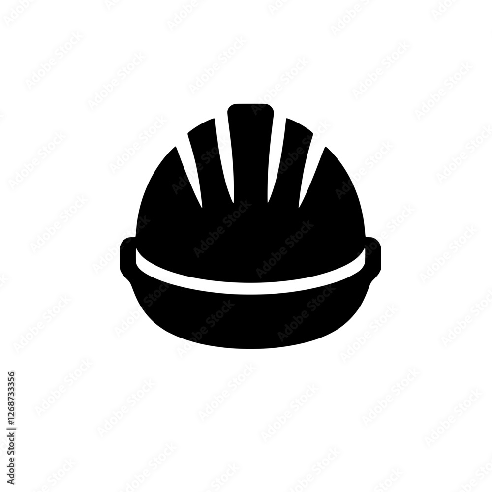 Safety First: Hard Hat Icon. A simple yet powerful black silhouette of a hard hat, symbolizing safety, construction, and industrial work. Perfect for safety guidelines, industrial design. Safety First: Hard Hat Icon. A simple yet powerful black silhouette of a hard hat, symbolizing safety, construction, and industrial work. Perfect for safety guidelines, industrial design.