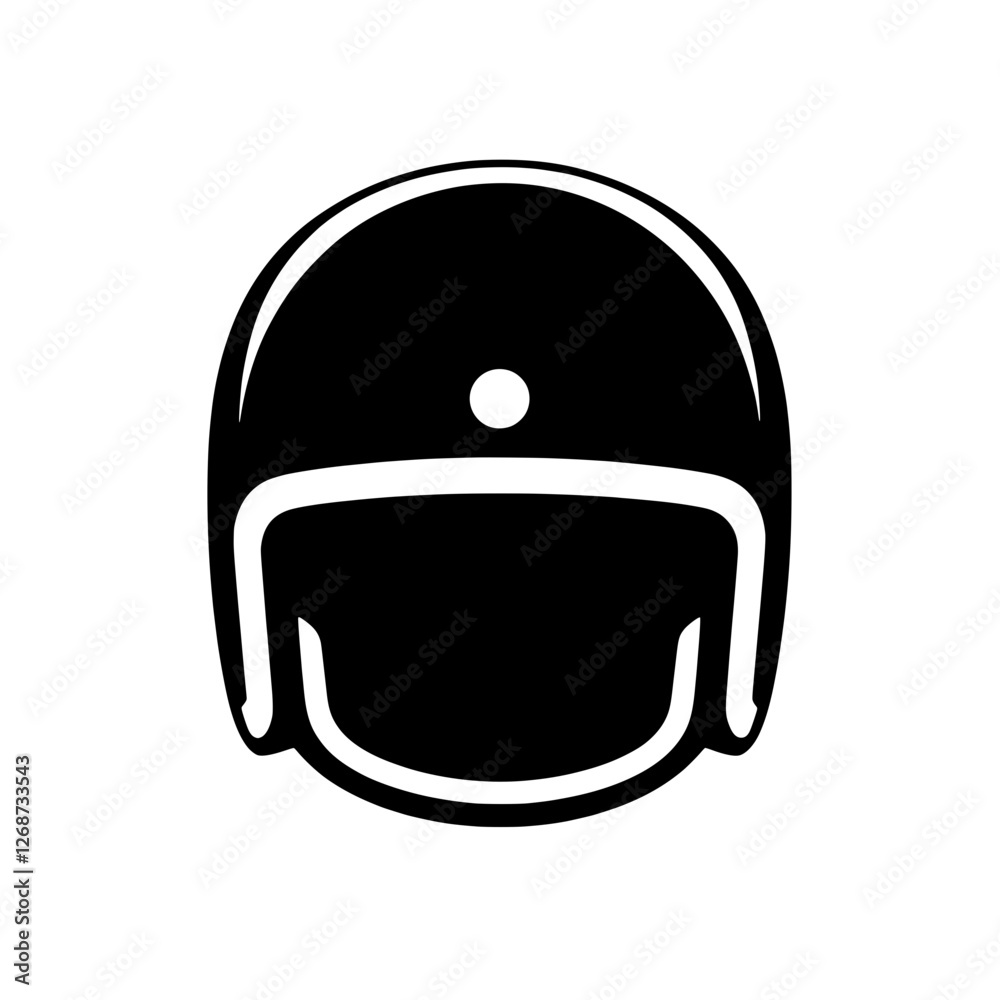 Classic Helmet Icon: A bold, black silhouette of a classic helmet, ideal for sports, safety, or vintage themes. Perfect for graphic design projects needing a strong, iconic image. Classic Helmet Icon: A bold, black silhouette of a classic helmet, ideal for sports, safety, or vintage themes. Perfect for graphic design projects needing a strong, iconic image.