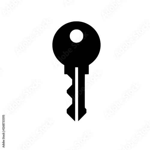 Key Icon: A simple yet powerful black key icon, representing access, security, and unlocking new possibilities. Perfect for web design, app interfaces, and presentations.