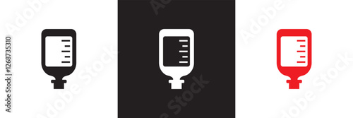 IV bag icon.  isolated on white and black background. Vector illustration. EPS 10