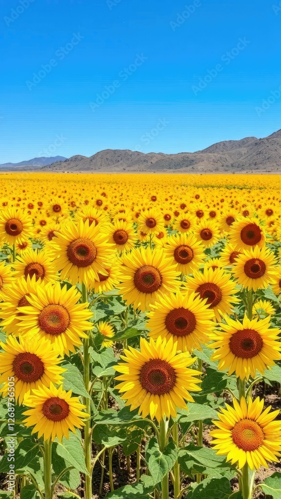 Obraz premium Anza-Borrego desert sunflower field in full bloom, yellow, sunflowers