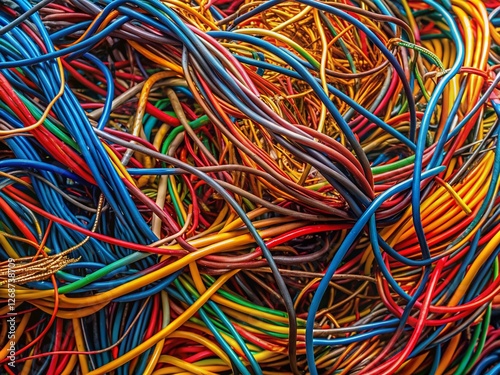 Wallpaper Mural Abstract Tangled Wires Background: Chaos, Complexity, and Interconnection Torontodigital.ca