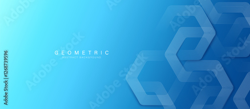 Futuristic Abstract Blue Geometric Hexagonal Background