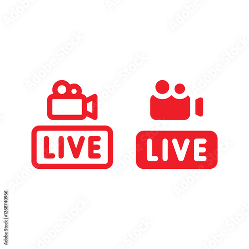 Live podcast red illustration design