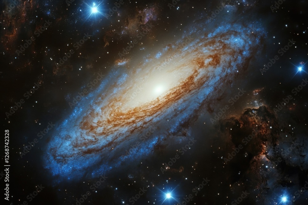 Fototapeta premium Captivating celestial nebulae and stunning galaxy visuals, perfect for astronomy enthusiasts and cosmic exploration projects