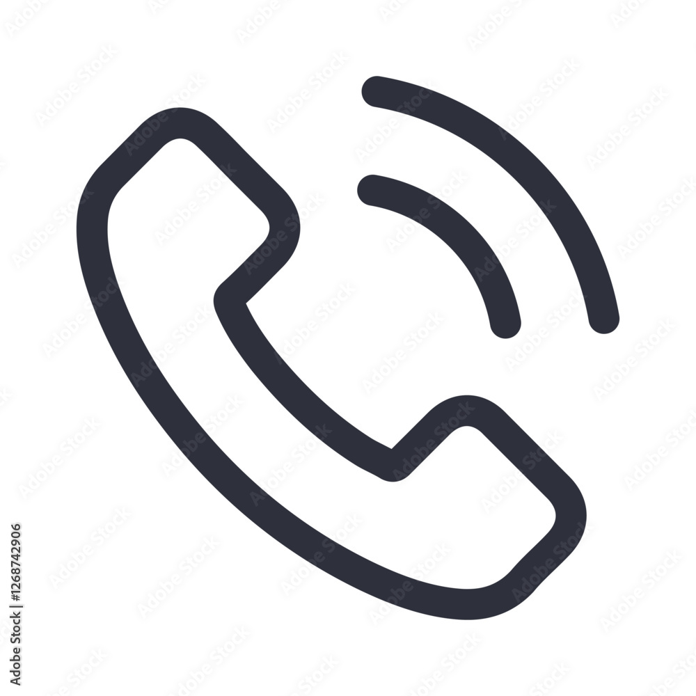 Call icon line black design Call icon line black design