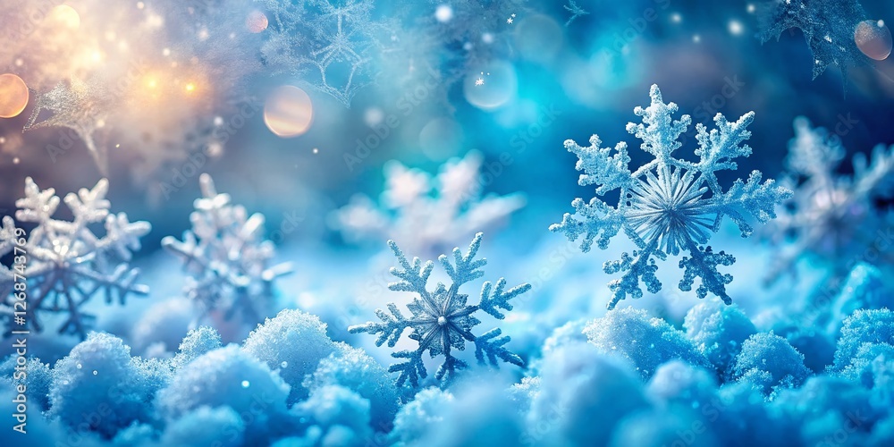 Abstract Winter Snowflakes Background: Festive Cold Season Design Abstract Winter Snowflakes Background: Festive Cold Season Design