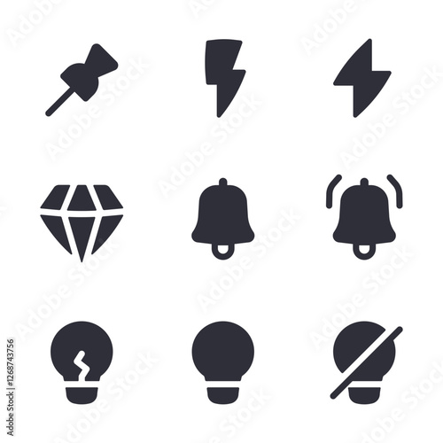 Digital icon design pack pin electric diamond notification lamp