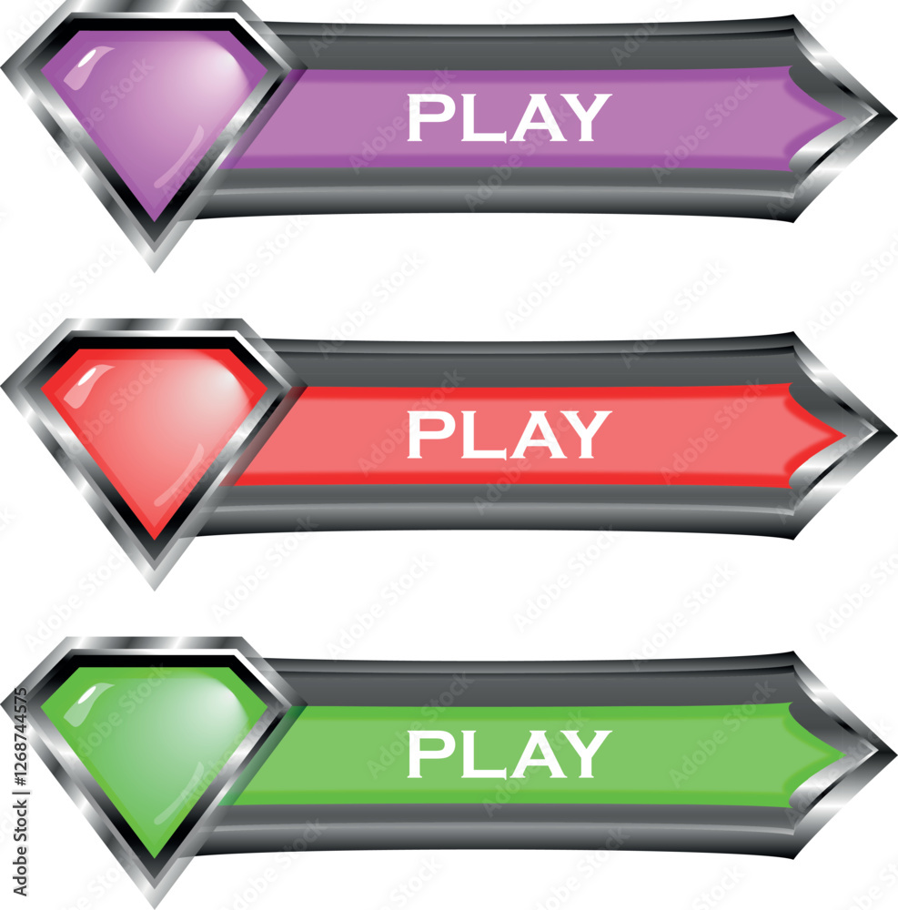 3d buttons collection for UI and UX design template. Realistic red glossy squared and rounded badges , Set of sci fi modern user interface elements futuristic abstract, A collection of game button
