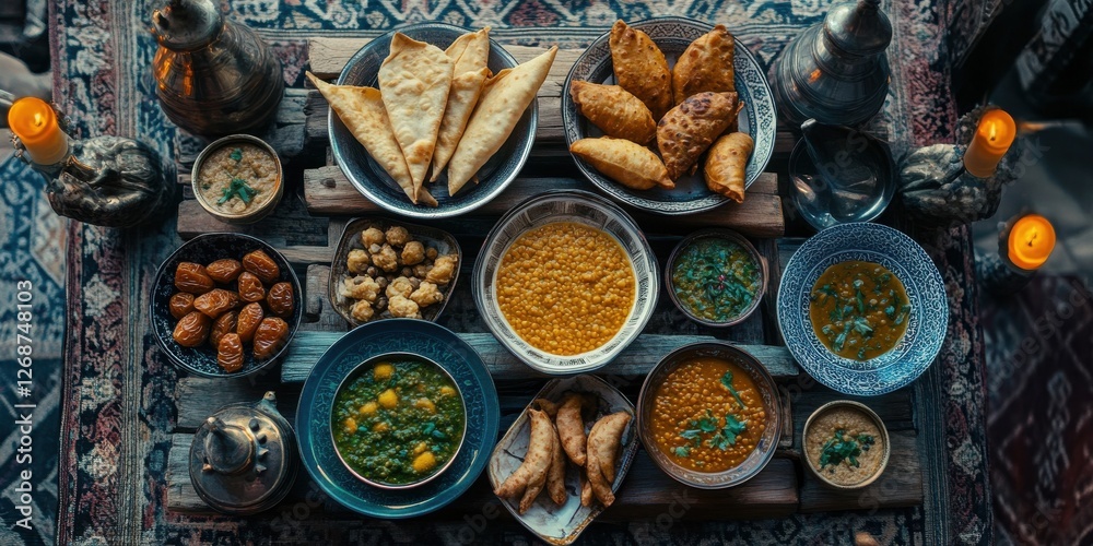 Fototapeta premium Global iftar celebrating diverse cultures through traditional culinary experiences