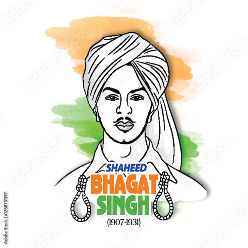 Birth day of 28 September-Nation Hero and Freedom Fighter Bhagat Singh for Independence Day Background.
