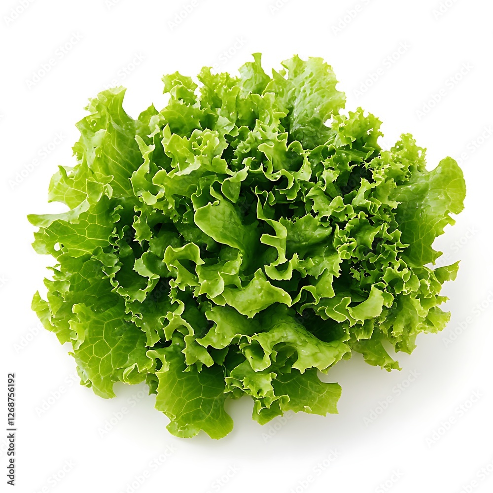 Obraz premium Fresh green lettuce salad isolated on white background. Healthy food concept.