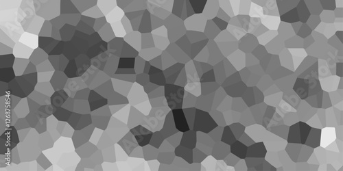 abstract mosaic polygonal and tiles wallpaper background.Black & white broken quartz stained glass & seamless pattern vintage background.Light gray and white Broken Stained Glass Background with White