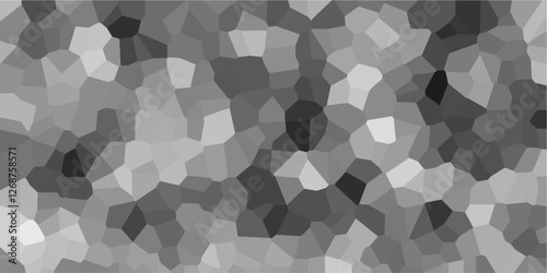 abstract mosaic polygonal and tiles wallpaper background.Black & white broken quartz stained glass & seamless pattern vintage background.Light gray and white Broken Stained Glass Background with White