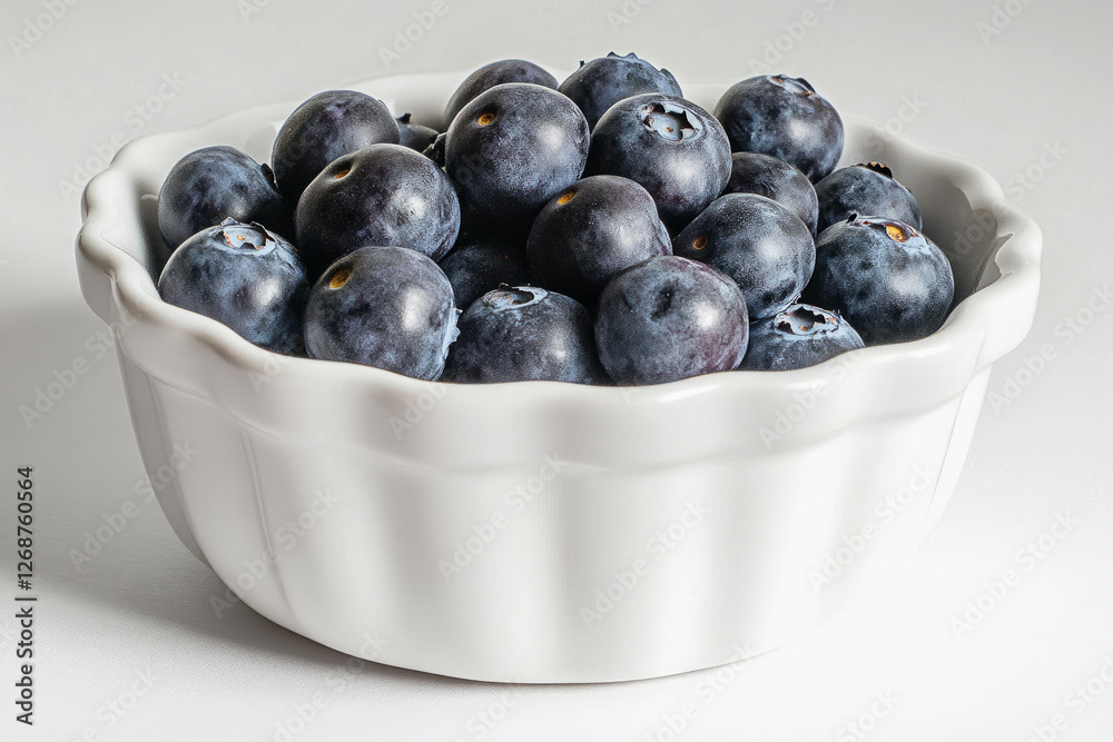 Fresh blueberries in a decorative white ceramic bowl, highlighting their rich color and natural texture against a clean, minimal background. Fresh blueberries in a decorative white ceramic bowl, highlighting their rich color and natural texture against a clean, minimal background.