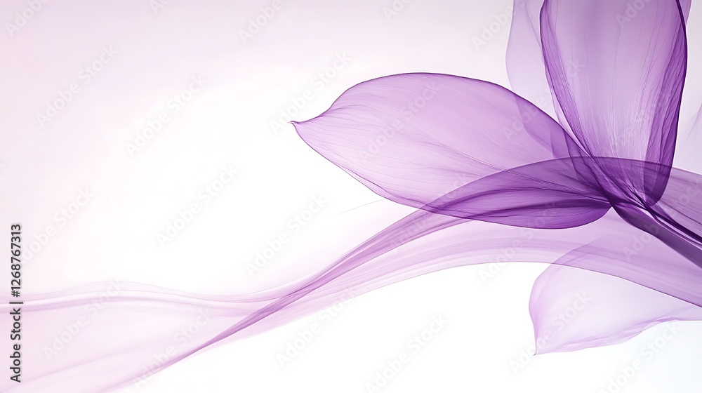 Fototapeta premium Abstract Purple Flower with Flowing Silky Petals