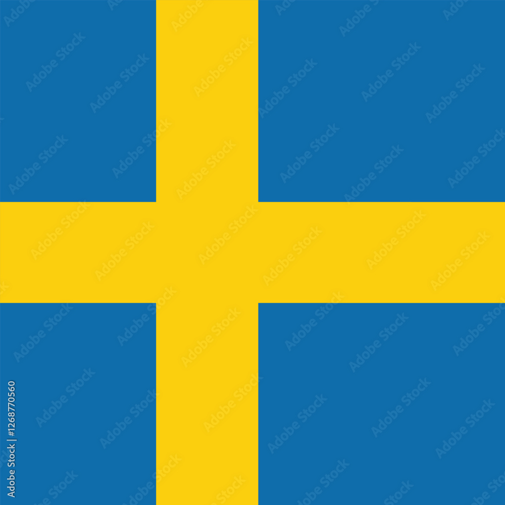 Flag of Sweden. Sweden square flag icon digital vector illustration