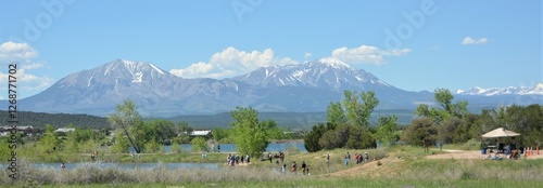 The Spanish Peaks are a pair of prominent mountains located in southwestern Huerfano County, Colorado. The Spanish Peaks were designated a National Natural Landmark in 1976.