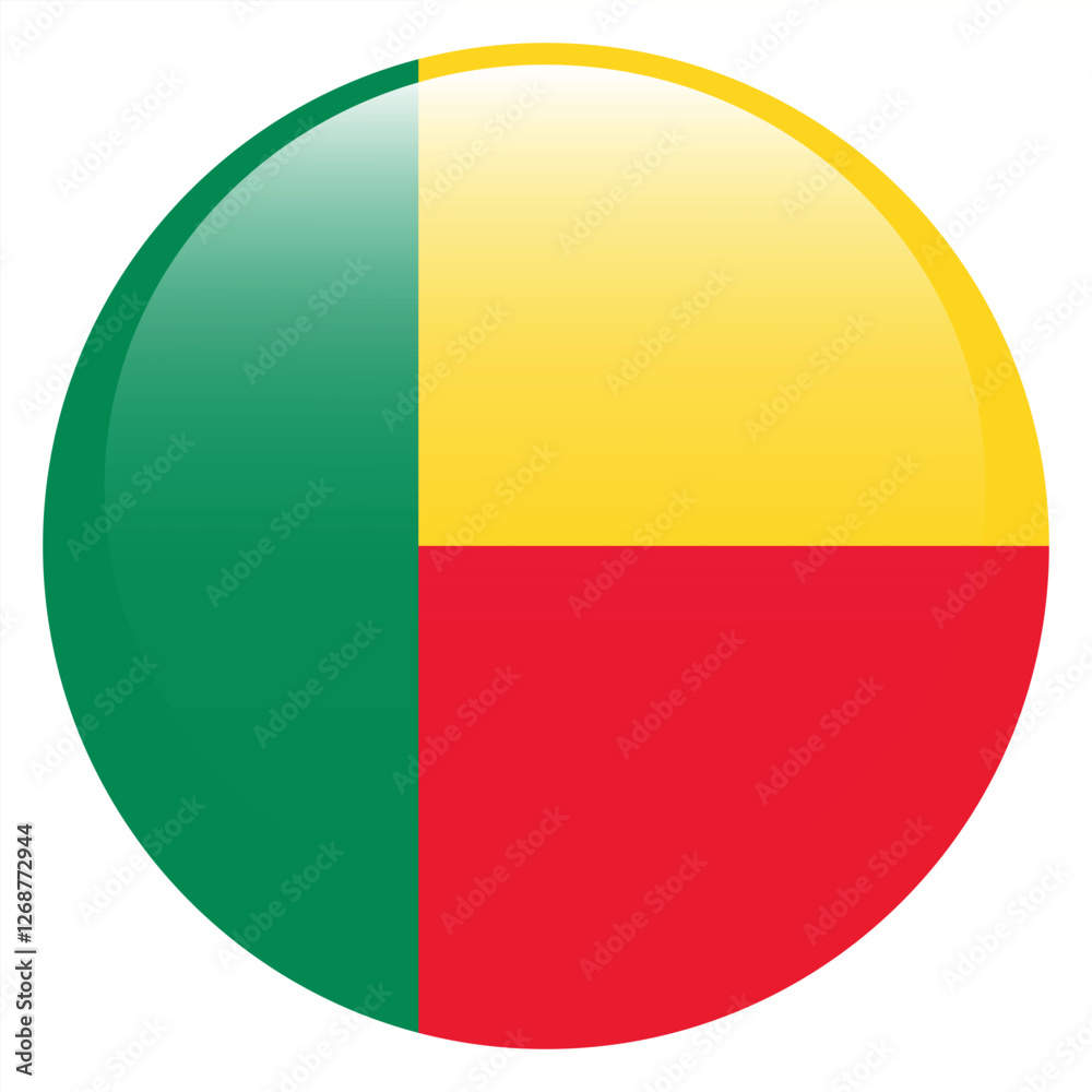 Benin flag. Benin circle flag logo icon computer vector illustration design Benin flag. Benin circle flag logo icon computer vector illustration design