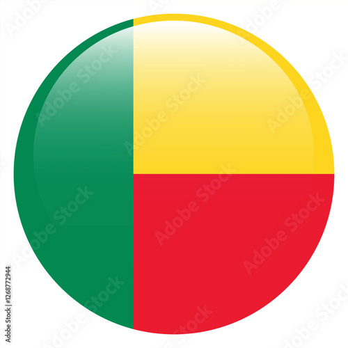 Free Download Benin flag. Benin circle flag logo icon computer vector illustration design - GFXLoad