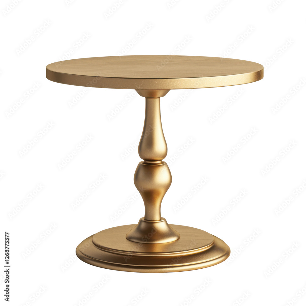Elegant gold side table with a modern classic design featuring a round top and a decorative pedestal base suitable for various interior styles Elegant gold side table with a modern classic design featuring a round top and a decorative pedestal base suitable for various interior styles