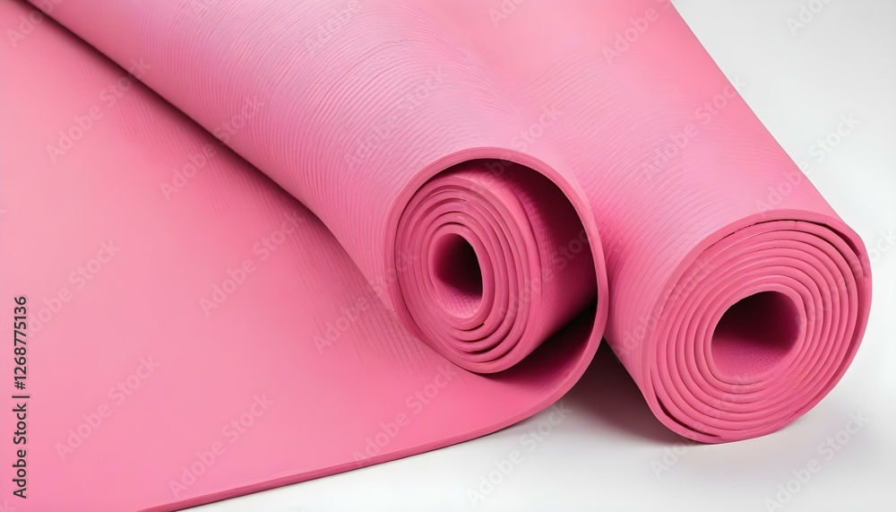 pink yoga mat Isolated on white background pink yoga mat Isolated on white background