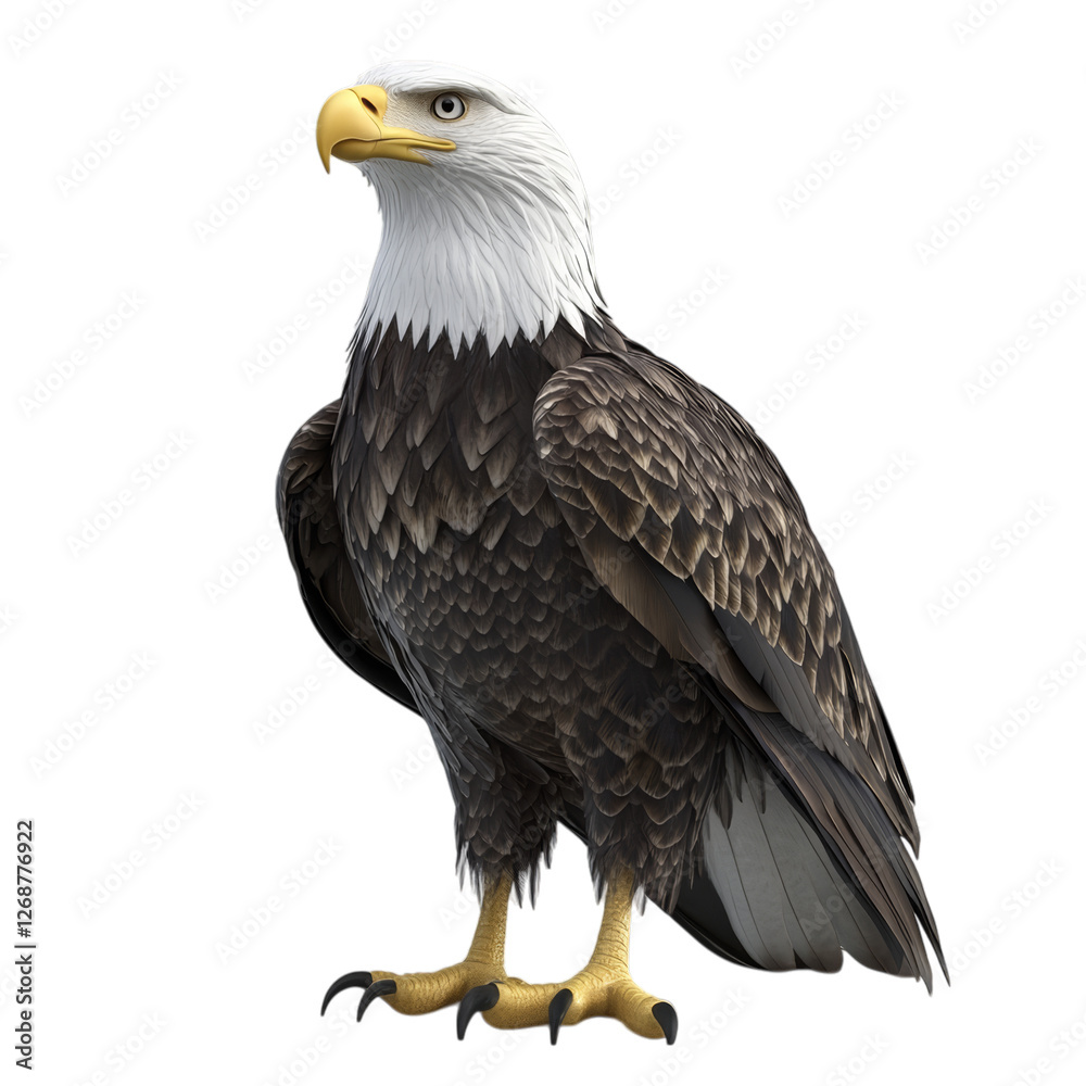 Fototapeta premium Majestic bald eagle with sharp beak and intense gaze