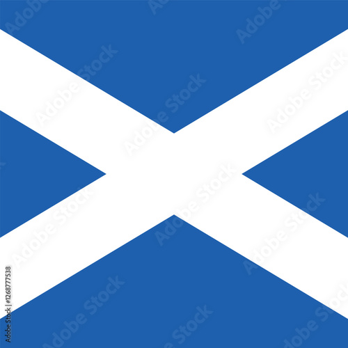 Flag of Scotland. Scotland square flag icon digital vector illustration