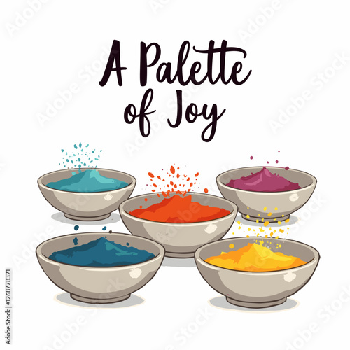 Vibrant Holi Powder Bowls: A Symphony of Colors for Happiness and Festivity