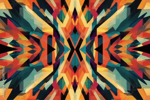 Wallpaper Mural Abstract geometrical design featuring a vibrant kaleidoscope effect in colors Torontodigital.ca