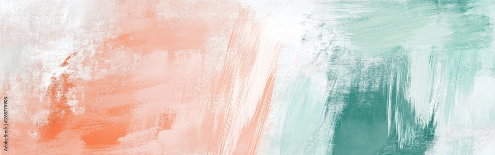 Fototapeta premium Elegant pastel coral and mint blend creating a soothing and modern aesthetic in artistic expression