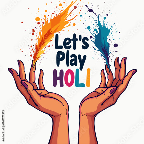 Vibrant Hands Unveil the Joy of Holi: A Play of Colors Exploding in the Air